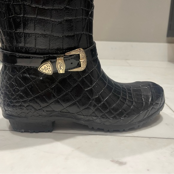 Louis Pinko crocodile effect rubber rain boots Made In Italy - Picture 2 of 9